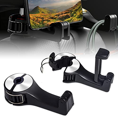 KopfstüTzenhalterung, 2 Stück Taschenhalter Auto, 2 in 1 KopfstüTzenhalterung Auto Haken Auto KleiderbüGel Auto Organizer Car Essentials
