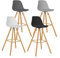 IDMarket - Lot de 4 tabourets de Bar SARA Mix Color Gris foncé, Gris Clair, Blanc et Noir