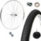 Felge komplett hinten + Reifen + Kammer + Rohr 26 x 1. 3/8 Zoll (66 x 3,5 cm) aus Aluminium/Stahl 26 x 1,38 Zoll Hollandrad – Citybike – Passage – Befestigungsmuttern und Flap enthalten