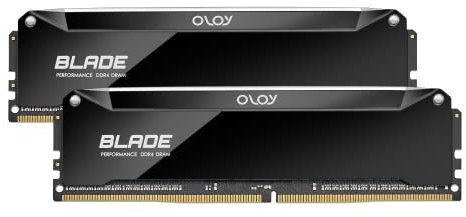 OLOy DDR4 RAM 16GB (2x8GB) Piano Black Blade 3600 MHz CL18 1.35V 288-Pin Desktop Gaming UDIMM (MD4U0836180BRQDE)