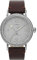 Timex Waterbury Herren-Armbanduhr, 40 mm, braunes, zweiteiliges Lederarmband mit Schnellverschluss, silberfarbenes Zifferblatt, silberfarbenes Gehäuse TW2W20300