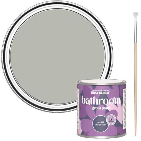 Rust-Oleum Mould-Resistant Grey Bathroom Grout Paint -Grey Tree 250ml
