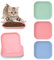 6 Pcs Cat Food Dish Shallow Cat Wet Food Flat Cat Bowls Whisker Fatigue Free Cat Food Bowls Cat Dishes for Food and Water Wide Cat Plate for Kittens and Short Legged Cat (Color B, Square)