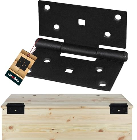 KOTARBAU® Bisagras plegables de acero pulverizado, 90 x 95 mm, para puertas de armarios, pianos, muebles y ventanas, negro