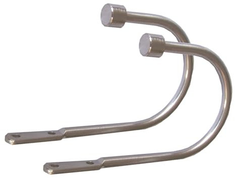 BASIT Drapierhaken für Gardinen I 1 Paar I in Edelstahl Look für GardinenstangenI T60