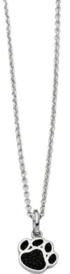 DUR Schmuck Kette HUNDE PFOTE Lavasand, Silber 925/- rhod. ca 45cm (K2957) Erbskette