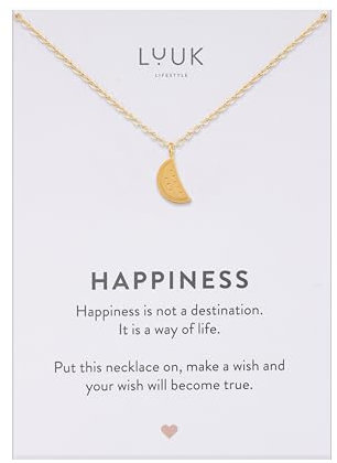 LUUK LIFESTYLE Halskette mit verspieltem Anhänger, Motiv Wassermelone, wasserfester und hautfreundlicher Edelstahl, für Damen I Mädchen, Gold
