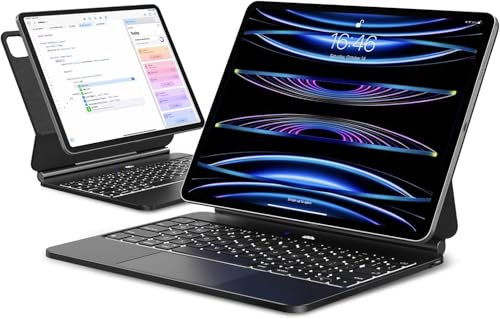 APPS2Car Magic Keyboard for iPad Pro 12.9 inch, Magnetic Floating 12.9 Case with Keyboard, Backlit Bluetooth Slim Portable Keyboard with Trackpad for Apple iPad Pro 12.9 (6th,5th,4th,3rd Gen)