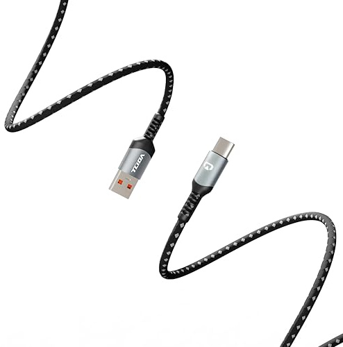 TLIDA USB to USB C Cable, Fast Charging Braided Cord for Samsung, iPhone 15/15 Pro Max, Data Cable PD 66W