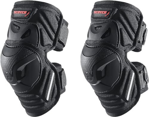 Scoyco - Rodilleras ajustables para moto, motocross y moto, color negro
