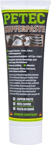 PETEC Kupferpaste 94550 | Tube 50 g | Hochtemperaturbeständig | Langzeit Schmier-, Trenn-, Schutz-und Montagepaste