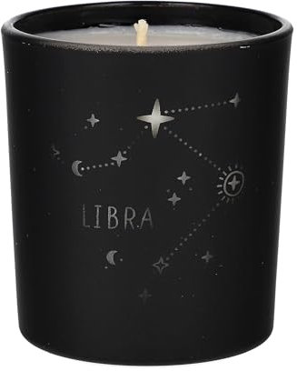 ORIGINALWAX Nero Candela Profumata Lampone di Cera di Soia in Vetro 100% Segno Zodiacale Bilancia (Libra) Naturale di Fatto a Mano e Vegano 180g Regalo 40 Ore di Combustione