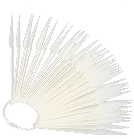 Nail Sample Sticks, Nail Display Tips Nail Polish Sample Sticks Display Practice Sticks Tool 50 Pcs Nail Swatches Sticks with Ring Nail Practice Color Display Polish Board (ABS 2)