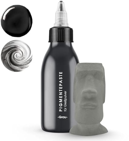 Kala Art Farbpigmente für Gießpulver - 150ml (Grau) für Bastelgips - Abtönfarbe für Bastelbeton, Reliefgießpulver & Modelliermasse - Zubehör zum Gips gießen Deiner kreativen Projekte