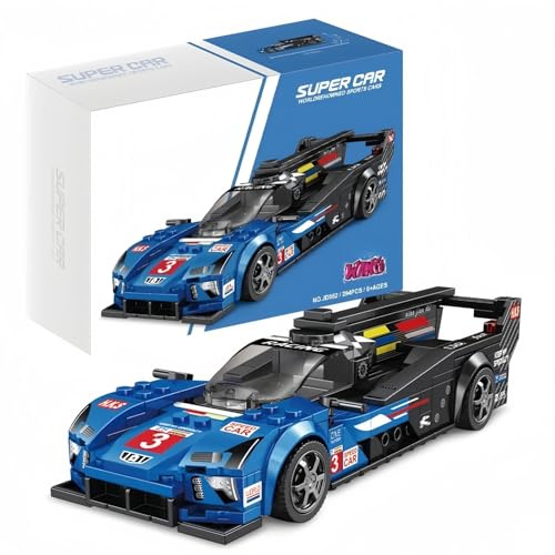 VizBrou Super Sportwagen Bausteine Set, Le Manns Cadillacc Retro Speed Champion Rennwagen Klemmbausteine Bausatz, 294 Teile Kompatibles LG Super Auto Modell Spielzeug Geschenk für Erwachsene Kinder