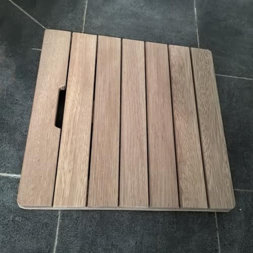 Tarima Ducha Alfombrilla de Ducha de Madera de Cedro Antideslizante de 30 Cm a 120 Cm, Rejilla de Drenaje de Madera de Secado Rápido para Baño, Alfombrilla de Ducha Pequeña y Grande/Accesorios(70cmx50