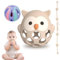 Beißring & Rassel für Babys - Sensorik Spielzeug ab 0 Monate, Zahnungshilfe & Greifball - Geschenk für Jungen & Mädchen (Owl-white)