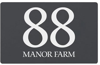 Housics Personalised House Sign | Made from Composite Aluminium – Fully Durable and Waterproof Plaque | Custom with Any Door Number & Street Name (GREY, 200mm x 130mm)