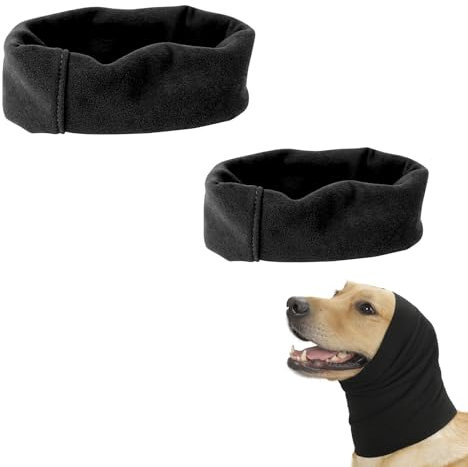 Dog Snood Ear Protector Happy Hoodie for Dogs Dog Ear Protectors Noise Reducing Dog Bath Ear Covers for Shower Warm Neck and Ear Anxiety Relief Comfort (M, L)