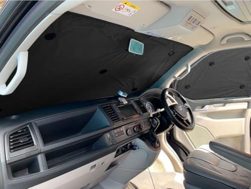Thermal Blinds Single Window Kits Compatible with Mercedes Sprinter (2019-Date) Third Generation (Windscreen Blind) With Backing Colour In Charcoal