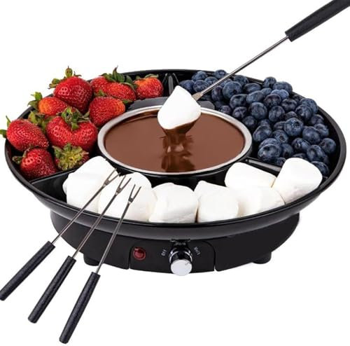 2025 New Electric Chocolate Fondue Pot Set with 2 Dipping Forks, Fondue Melting Chocolate Cheese Candy Machine, Chocolate Melter for Valentine Easter Birthday Party Wedding