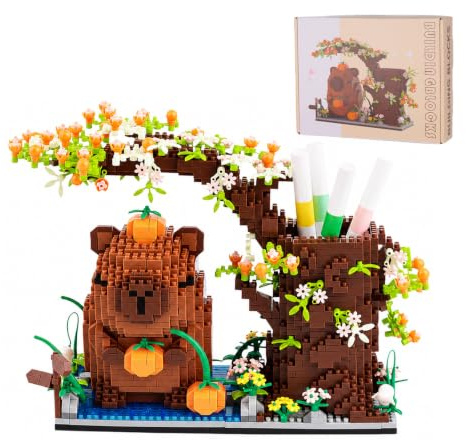 Lixstyea Capybara Stylo de Construction - 1800 pièces Mini Blocs de Construction Cartoon avec Manuel d'instructions, Blocs de Construction 3D Capybara pour Adultes, Jeux et Jouets Éducatifs