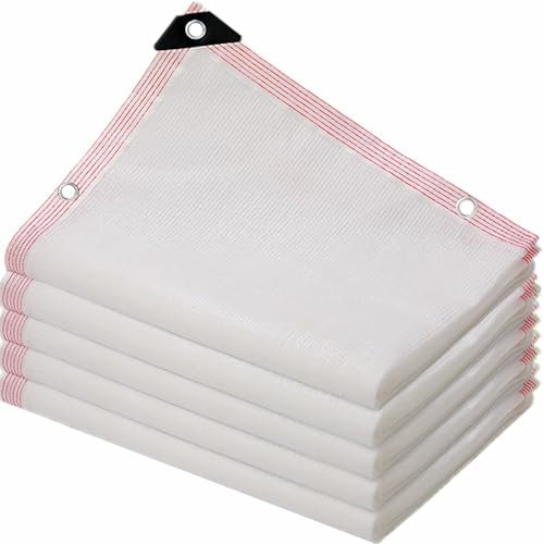 CAQXAQP Blanco Red Sombra Exterior Malla Sombra con Ojales,85% UV Balcon Mallas Sombreadoras Jardin 4X8m Toldo Vela de Sombra Red de Protección Solar para Invernadero Plantas Terraza