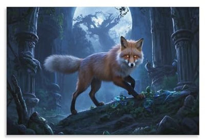 IEJKLUVWX Fuchs Wandbilder Wald Wandbilder Auf Leinwand Kunstdrucke Bild Schlafzimmer Leinwand Bilder Heimbüro Wohnzimmer Schlafzimmer Dekorationen 12x18inch(30x45cm)