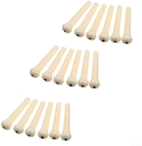 Lot de 12 chevilles en plastique pour guitare acoustique avec boîte de rangement