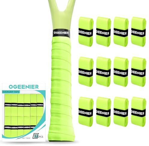 Ogeenier 3/6/12 Pack Griffband Tennisschläger Anti-Rutsch und Anti-Schweiß | Unisex Overgrip, weich & rutschfest, natürlicher Halt, passend für Tennisschläger,Badmintonschläger, Squashschläger,Padel