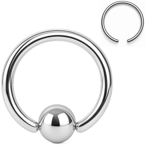 PIERCINGO® Klemm-ring TITAN G23 Klemmkugel-Ring Silber Nase Ohr Lippe Intim Brust Augenbraue BCR Piercing-ring Segment-Ring TITANIUM GRAD 23 ASTM F136 Ball Kugel Piercing