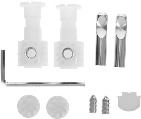 SEWACC Universal Toilet Seat Fixing Screws Kit and Short Wrench for Easy Installation with Nylon Material in White Compatible with Wall Hung Toilets, for Home and Public Restroom Use