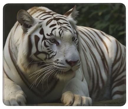 Mauspads Weißer Bengal-Tiger 25X30Cm Waschbar Mauspad Glatte Mouse Pads Für Laptop Zuhause