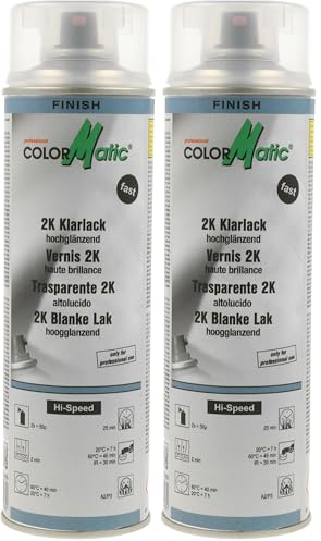 COLORMATIC 190469 2K Hi-Speed Klarlack hochglänzend 500 ml, durchsichtig (Packung mit 2)