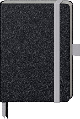 Brunnen 105571787 Notizbuch Kompagnon Trend, Hardcover, 9.5 x 12.8 cm, liniert, 192 Seiten, 1 Stück, steel