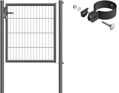 Alberts 632991 Einstab-Gittermatten-Einzeltorset | zinkphosphatiert anthrazit | 1000 x 1000 mm