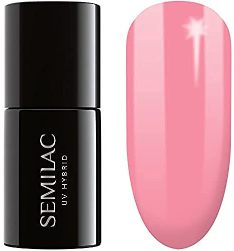 SEMILAC Gel Nail Polish 212 Natural Pink - Full Coverage Gel Polish - Soak Off Easy To Use LED/UV Nail Lamp - Long Lasting Manicure and Pedicure up to 3 weeks