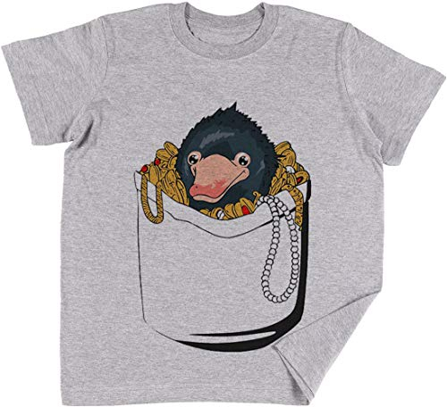 Niffler Im Tasche Kinder Jungen Mädchen Unisex T-Shirt Grau