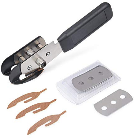 Winjun Folienschneider Sicherheitsmesser Cuttermesser mit Doppelkopf, 3 STK. PTFE Beschichtung Aufkleber, 10 STK. Ersatzklingen für Autofolie Fensterfolie Werkzeug