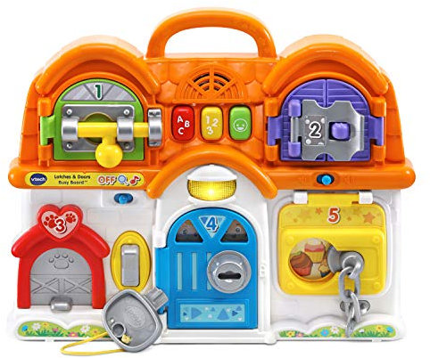 VTech Busy Board Famille et Animaux, Jeu d'apprentissage électronique pour enfants de 12 à 36 mois, Inclus tout ce qui est nécessaire pour fonctionner
