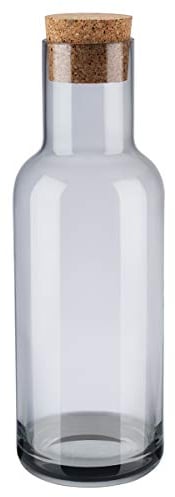 Blomus Wasserkaraffe -FUUM- Kristallkaraffe mit Korkverschluss 1 Liter Farbe Smoke