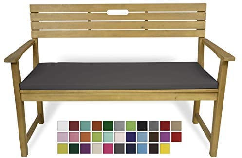 Rollmayer Bankkissen Bankauflage Sitzkissen Bankpolster Auflage für Bänke in Haus und Garten Kollektion Vivid, 1 Stück (Dunkel Grafit 61, 120x40x4cm)