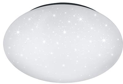 Reality Leuchten LED Deckenleuchte Lukida R62961000, Kunststoff weiß, inkl. 18 Watt LED, Fernbedienung, Starlight Effekt