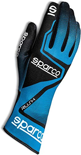 Sparco 00255604AZNR Rush 2020 Karting-Handschuhe, blau/schwarz, 4