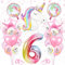 Einhorn 6. Geburtstag Deko: Rosa Luftballons mit Einhorn-Thema für Mädchen