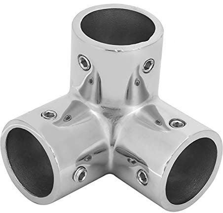 3 Voies Joint de Tube, T-Forme 1(25 mm) Diamètre Intérieur Connecteur de Tuyau Coudé en Acier Inoxydable Raccords de Tuyau D’Angle en T Chromé, pour Tuyau D’Eau, Cadre de Serre, Structure de Meubles