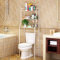 HUOLE Etagère de Salle de Bain, Meuble de Rangement au-Dessus des Toilettes WC avec 3 tablettes, Meuble Etagères de WC, Étagère de Rangement pour Salle de Bains avec 3 étagères(165 * 55 * 26cm Blanc)