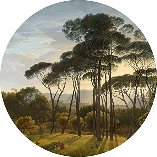 ESTAhome papier peint panoramique rond adhésif paysage italien vert foncé - 158987 - Ø 70 cm