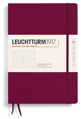 LEUCHTTURM1917 366163 Notizbuch Composition (B5), Hardcover, 219 nummerierte Seiten, Port Red, Dotted