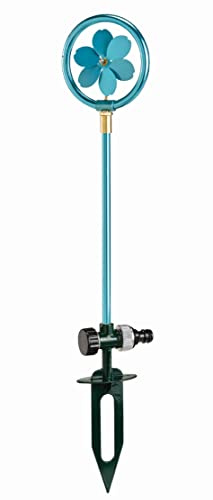 ETC dekorativer ausgefallener Wassersprüher Rasensprenger in Blütenform aus Metall herkömmliche Gartenschläuche (türkis metallic)